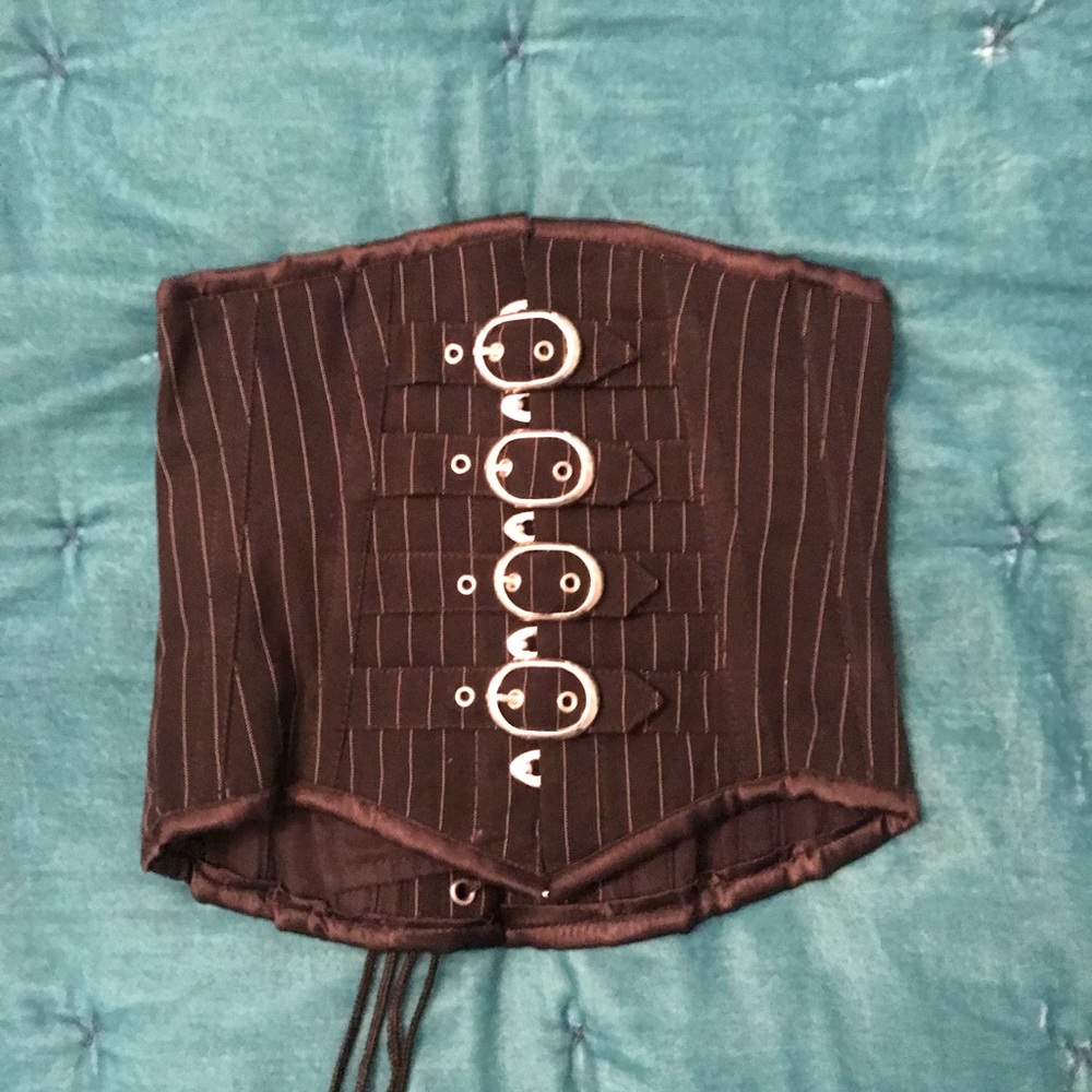 Heavy Red Pinstripe Corset